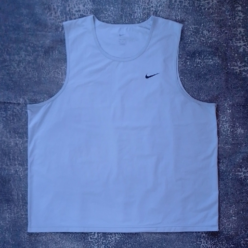 Nike Grey Sleeveless Top with Black Swoosh DRI-FIT
